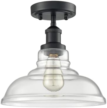 CLAXY TETECH LIGHT Semi Flush Mount Glass Dome Teto Light Felture para corredor, entrada, café, bar, corredor, varanda