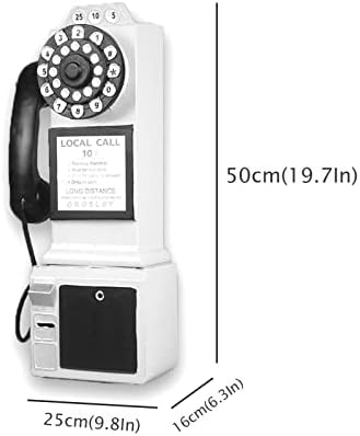 Telefone de metal Decorativo, grande criativo Modelo de telefone decorativo criativo Decoração de parede, decoração de telefonia de telefonia de parede vintage Artista de estátua Artista Decoração de barra de café --9.8x6.3x19,7 polegada (cor: Re