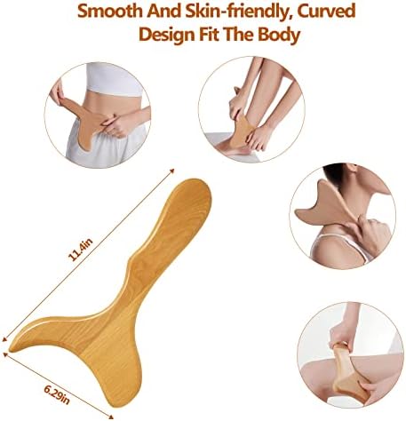 Aicnly 6pcs Terapia de madeira Ferramentas de massagem para modelagem corporal, rolo de corpo multifuncional para