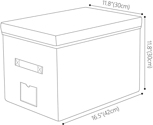 Haoktsb Caja de Almacenamiento de Ropa Caixa de Arquivo de Arquivo de Fabric dobrável com tampa, caixa de documentos