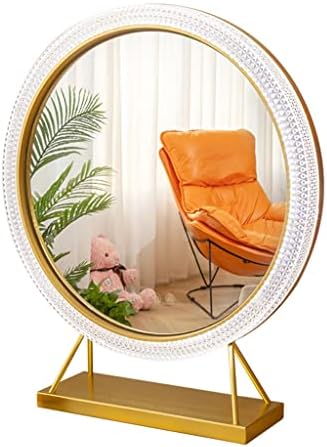 Espelho de maquiagem de mesa de Fifor com luz, espelho de vaidade com 3 cores Ajuste de ajuste de luz LED diminuído e conecte