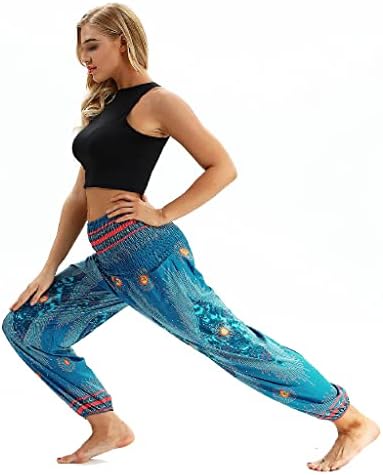 BBSJ Women's Lantern Pants Sports Sports Yoga Pants Summer Breathable Dança Impressão Digital