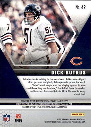 2020 Panini Mosaic 42 Dick Butkus Chicago Bears Cartão de futebol