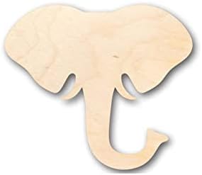 Mancha de elefante de madeira inacabada - Animal - Vida Selvagem - Artesanato - Até 24 DIY 4 / 1/8