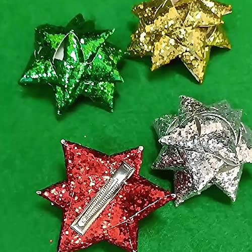 4 PCs Christmas Bow Hair Clips for Girls Christmas Christmas Bow Alligator Cabinece clipes glitter lantejas de cabelo
