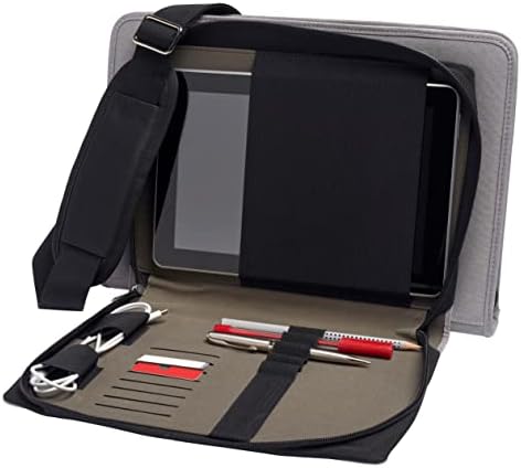 Broonel Grey Leather Laptop Messenger Case - Compatível com o Samsung Galaxy Book Flex