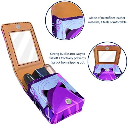Caixa de batom de Oryuekan, bolsa de maquiagem portátil fofa bolsa cosmética, organizador de maquiagem do lipstick, Kawaii Purple