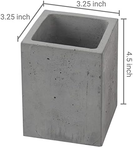 Mygift moderno de concreto de concreto cinza copo e porta-lápis e suporte de caneta, organizador de papelaria de escritório, conjunto