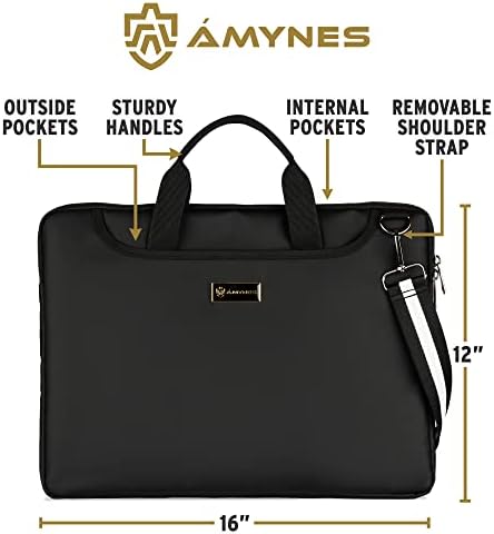 Pacote de bolsa de documentos à prova de fogo Amynes - bolsa à prova de fogo de 16 x 12 polegadas para laptop mais 2 recipientes