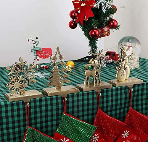 4 PCs Conjunto de batedores de Natal Antigo Bronze Color Stand Pesados ​​Setvans portadores para manto de lareira Estilos variados
