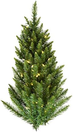 Vickerman 3 'Camdon Fir Artificial Christmas Wall Tree, Warm White Dura -iluminada luz LED - Árvore de Half Christmas Faux - Decoração sazonal de parede para casa interna