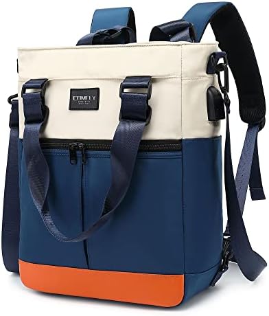 Mackpack de mochila para mulheres laptop casual Daypack Crossbody Bag 4-in-1 Travel Bookbag Bag Bag enfermeiro Professor Bag da água Limpa larga aberta para faculdade diária de trabalho, azul a…