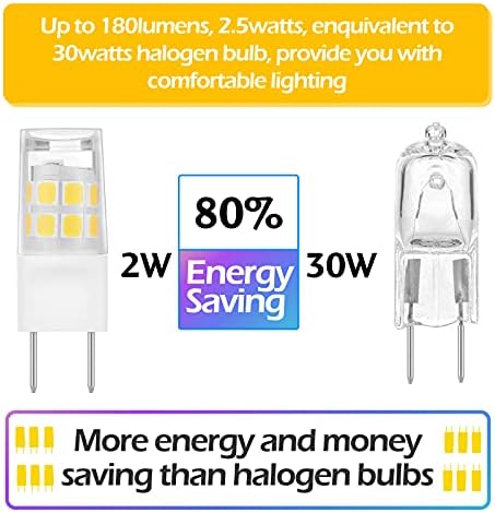 JSMIECO G8 LED BULBS G8 BASE BILIGEM XENON JCD TIPO DE JCD LED 120V 20W-25W BULBA DE Lâmpada de Halogênio para Under Gabinete