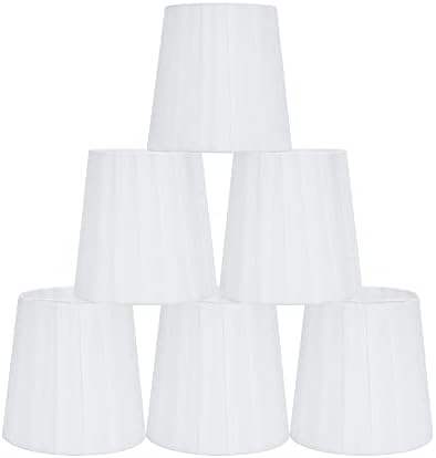 LAMPWELL MIRA CLIP-ON CHANDELIER TOTHES, CONJUNTO DE 6, CARRELO DE PEQUENO, 5.2 × 4 × H5.2 , fita de tecido, feita à mão, decorativa moderna, branca