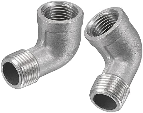 COMOK 304 Aço inoxidável 90 graus cotovelo 1/2 NPT Frequed Pipe Fitting feminino para masculino 2pcs