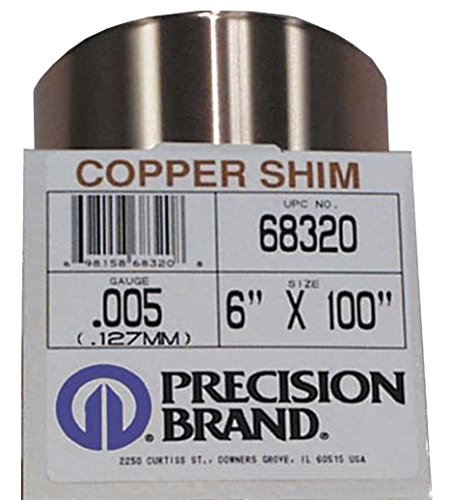 110 Folha de cobre, recozida, ASTM B152/ASTM B451, 0,002 de espessura, 6 de largura, 100 de comprimento
