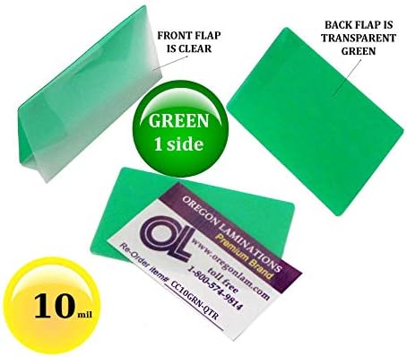 Bolsas de laminagem quentes lam-it-tudo cartão de crédito 10 mil 2-1/8 x 3-3/8 verde/limpo