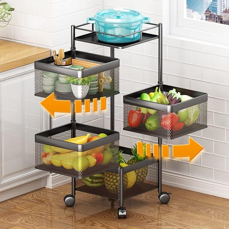 Miaohy Multi-camada de camada de cozinha rack de rack vegetal e cesta de frutas bonde rack de armazenamento de cozinha