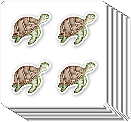 Adesivos de tartaruga 1in para scrapbooking, artes, artesanato, crianças DIY, calendários Journals Rótulos de 80 pacote