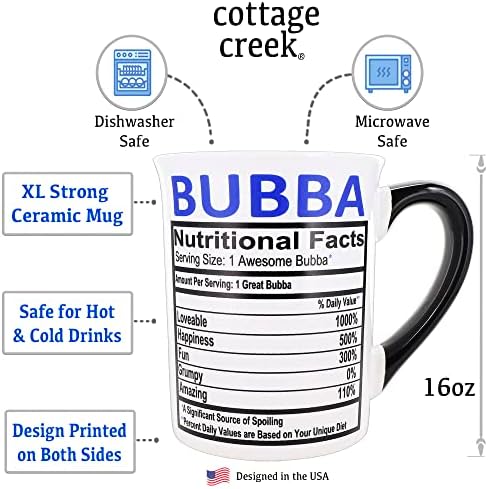Cottage Creek Bubba caneca, 16oz. Caneca de café em cerâmica bubba, presentes de vovô bubba