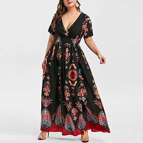 Vestido boho feminino Longo casual PRIMEIRA BORTERFLY PARTIMENTO DE MANAGEM CURTO DE MANAÇÃO CURTA CAIL CLAIZ ALTA MAXI VESTIDO MAXI