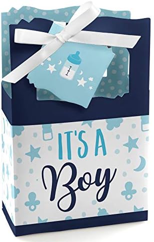 É um menino - caixas de favor do chá de bebê azul - conjunto de 12