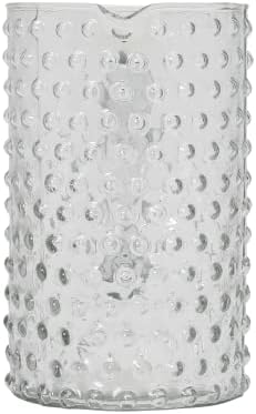 Creative Co-op Mandle Banwn Glass Hobnail Pitcher, Clear Servware, 7 L x 4 W x 7 H