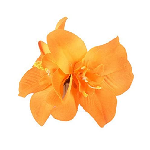 ERICOTRY 5PCS Double Chiffon Orchid Flower Hair Clip Hawaiian Butterfly Orchid Flower Clip