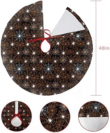 Saia de árvore de Halloween, saia de árvore de Natal macio e confortável de 48 polegadas, manta de árvore de natal de design