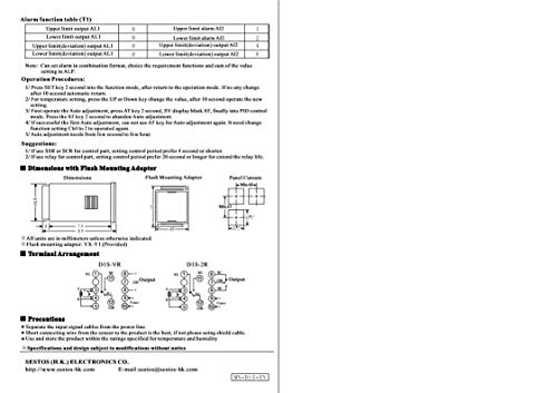 Controlador de temperatura digital sestos D1S-2R-24 AC/DC 12-24V, faixa de controle -50 ~ 1300 ℃ Indicação e precisão de controle