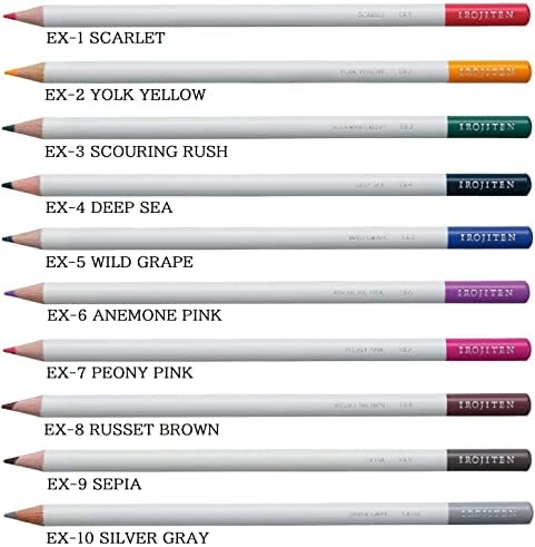 Irojiten colorido lápis Dicionário de cor Selecione Definir novas 10 cores Ci-Rex10c com Kanji Love Adtener, 0,35
