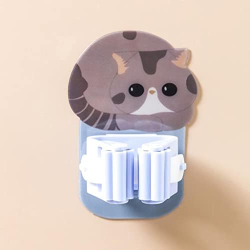 Ganchos de parede xmtxzym ganchos de mop adesivo adesivo fofo gato cenador de quarto multifuncional ganchos fortes clipe de vassoura