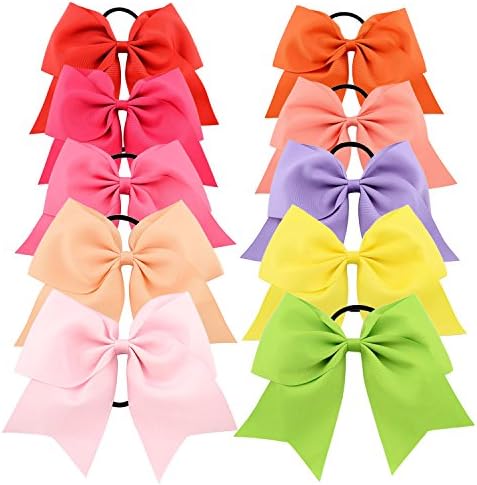 YOY 20 PCS Moda Baby Girls Boutique Boutique Ties Ponytail Titular - Cordas elásticas elásticas Bandas de borracha Acessórios para cabelos Conjunto com arcos de fita de Grosprain 8 e 3 para crianças adolescentes adolescentes crianças