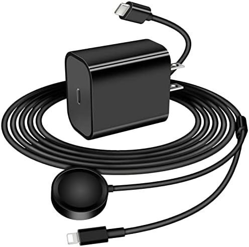 Carregador USB C Fast para Apple Watch e iPhone, cabo de carregamento magnético de 20W PD 2 em 1 Cord de carregamento