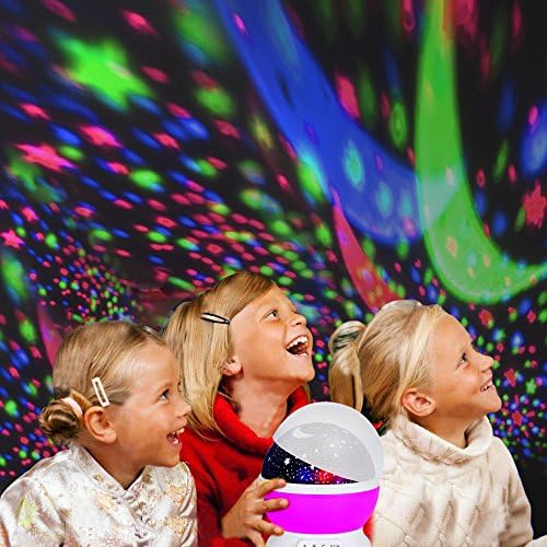 Jayden78 Starry Night Light Projector de 360 ​​graus Rotação Melhores presentes para meninas meninos de 3 a 12 anos