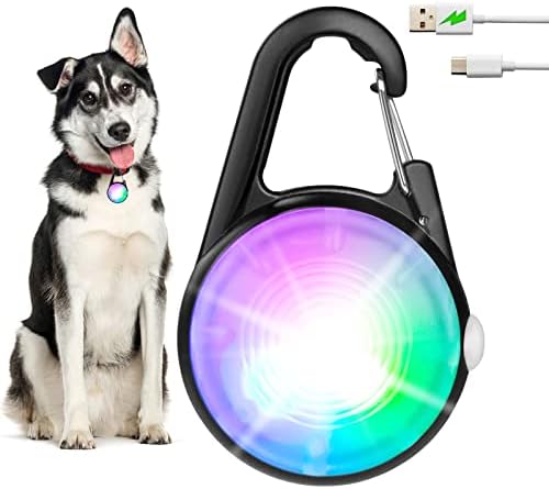 Luzes de colarinho para cães para a noite, 4 modos colarinho de cachorro Luz recarregável luz LED para colarinho de cachorro, IP68 Luz de cachorro impermeável para caminhada noturna, luz