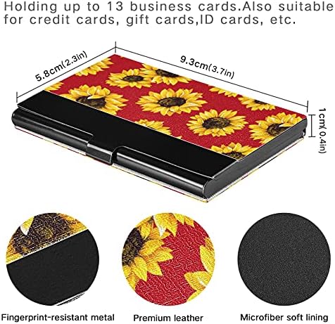 Titular do cartão de visita Red Sunflower para homens Caso de cartões de visita de homens com cartão de crédito de cartão de crédito
