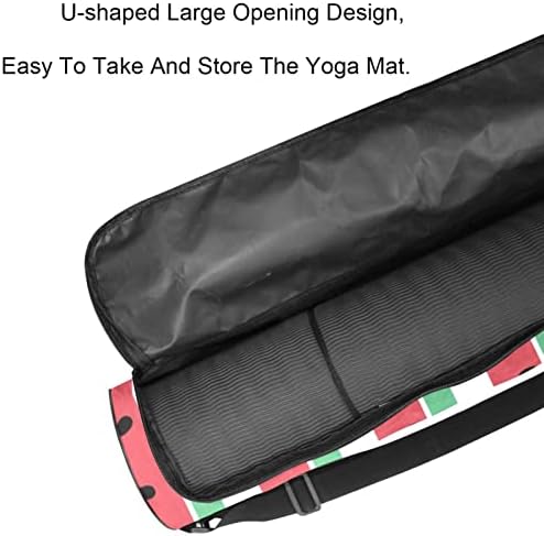 Bolsa de tapete de ioga ratgdn, melancia listrada portador de ioga transportadora de tapete de tapete de yoga full-zip saco