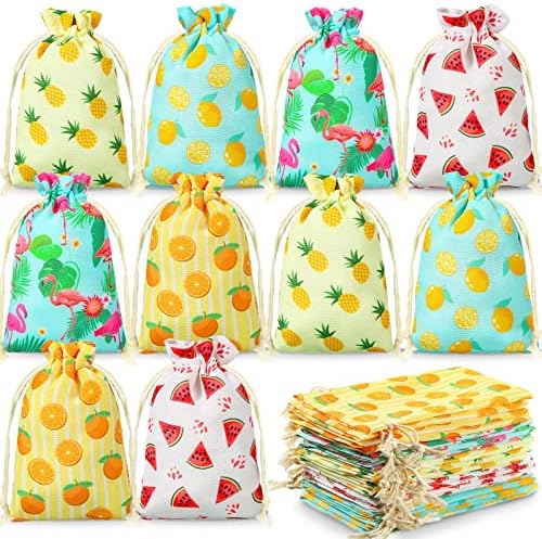 20 PCs Luau Presente Sacos com Festas Havaianas Favoras Bolsas de Velas de Frutas de Summer Bolsas de Candy Sacos