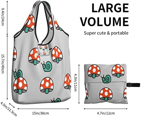 Bolsas de supermercado reutilizáveis ​​de cozinha sacolas de compras de cogumelo-nó-amante da bolsa de transporte dobrável lavável bolsa de presente durável