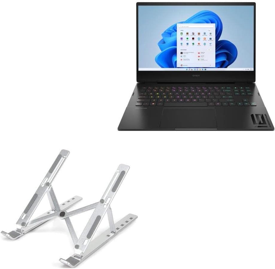 Suporte de ondas de caixa e montagem compatível com o HP Omen 16 - Stand de laptop do Quickswitch Compact, portátil, suporte de visualização de vários ângulos para o HP Omen 16 - prata metálica