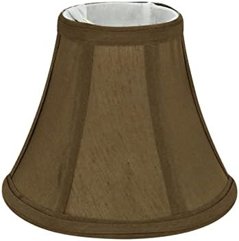 Aspen Creative 30049-2A Small Bell Shape Chandelier Clip-on Lamp Shade Set, design de transição em marrom claro, largura