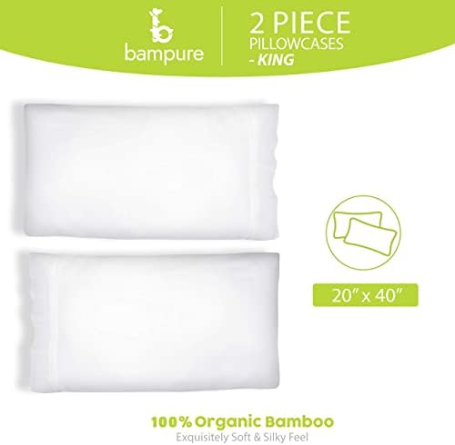 Caso de travesseiros de bambu de bampure King Size Kings Size Caso de 2 20x40- de bambu orgânico Branco de travesseiros