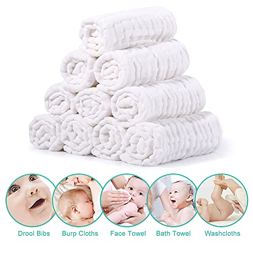 Panos de lavagem de bebê de musselina yoofoss algodão toalhas 20 panos de lavagem de embalagem para bebês 12x12in lenços