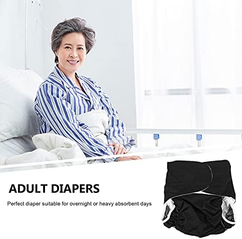 Doitool Mens Underware de pano adulto fraldas lavatáveis ​​pano idosos fraldas Incontinência respirável Pants reutilizáveis ​​Ajustar roupas íntimas durante a noite vazar para os idosos pañales pretos para adultos