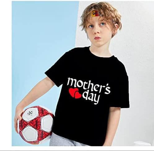 Camisa do dia das mães para crianças para crianças rosa meu coração pertence a mamãe Tees de verão Manga curta Camiseta
