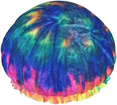 Tampa de chuveiro à prova d'água com a aquarela com design reversível de bainha elástica para a tampa do capô para dormir para todos os comprimentos de cabelo