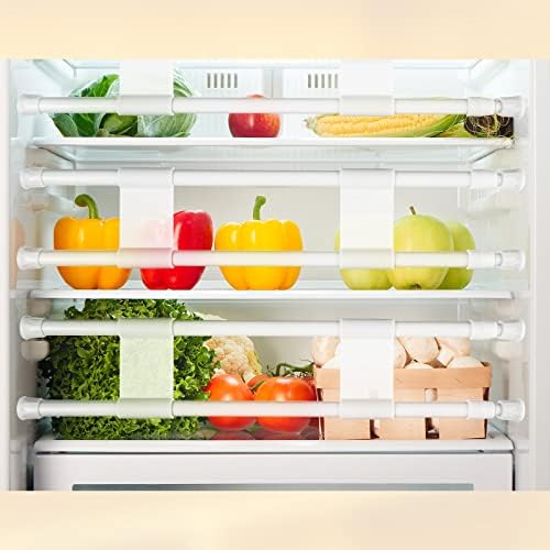 Zubebe Double RV Refrigerador Bar branco Ajuste da mola ajustável Rod Acessórios para geladeira RV, barras de geladeira