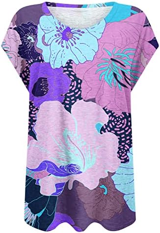 Blusas de gente de tripulação para juniores outono verão curto 3/4 Dolman manga impressão floral tops adolescentes roupas