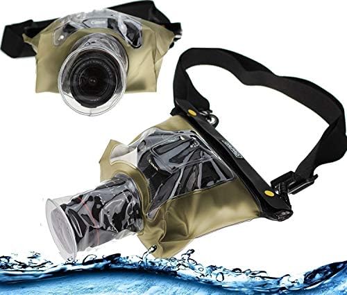 Navitech Frost White DSLR SLR Propertício a água subaquática Caice/bolsa de capa Saco seco compatível com o Canon EOS 77D
